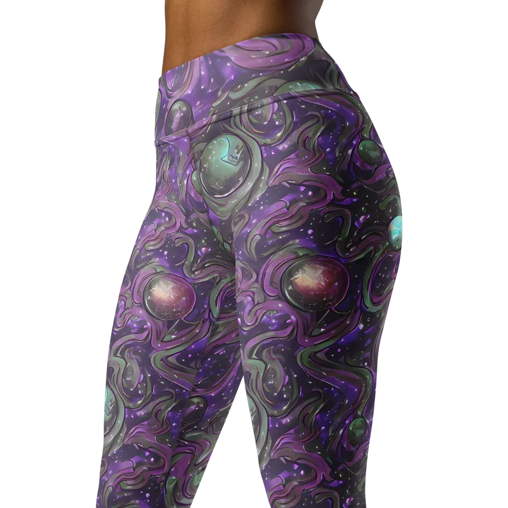 Amethyst Orbit on Yoga Leggings — Left Front