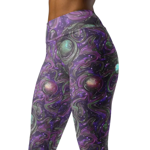 Amethyst Orbit on a Yoga Leggings