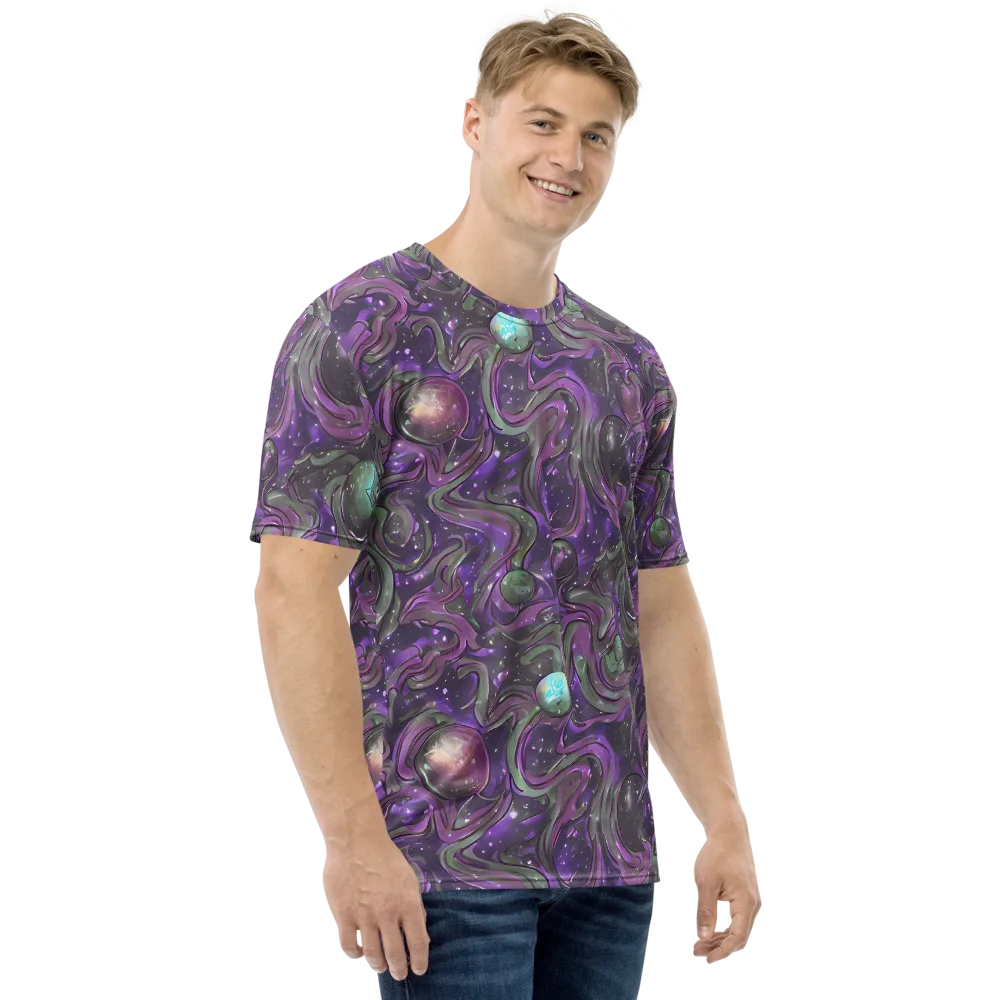 Amethyst Orbit on Men's Crew Neck T-Shirt — Right