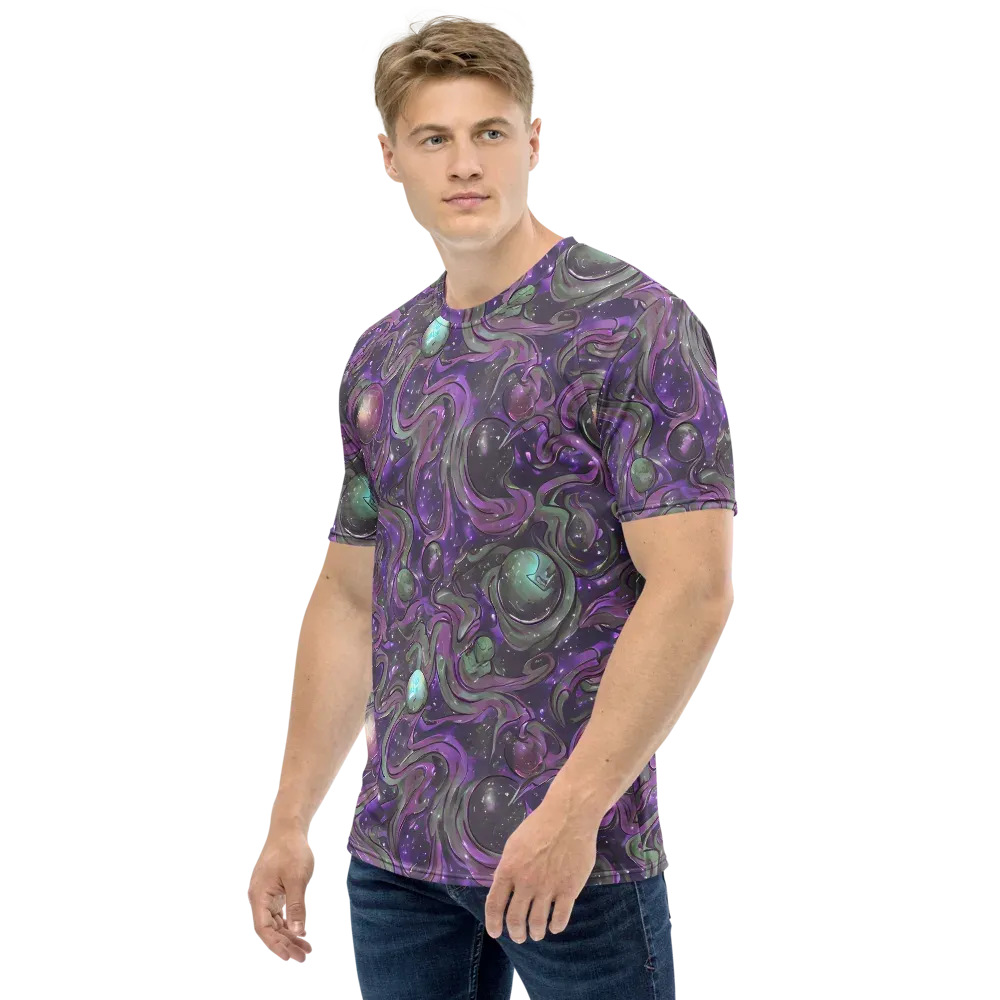 Amethyst Orbit on Men's Crew Neck T-Shirt — Left