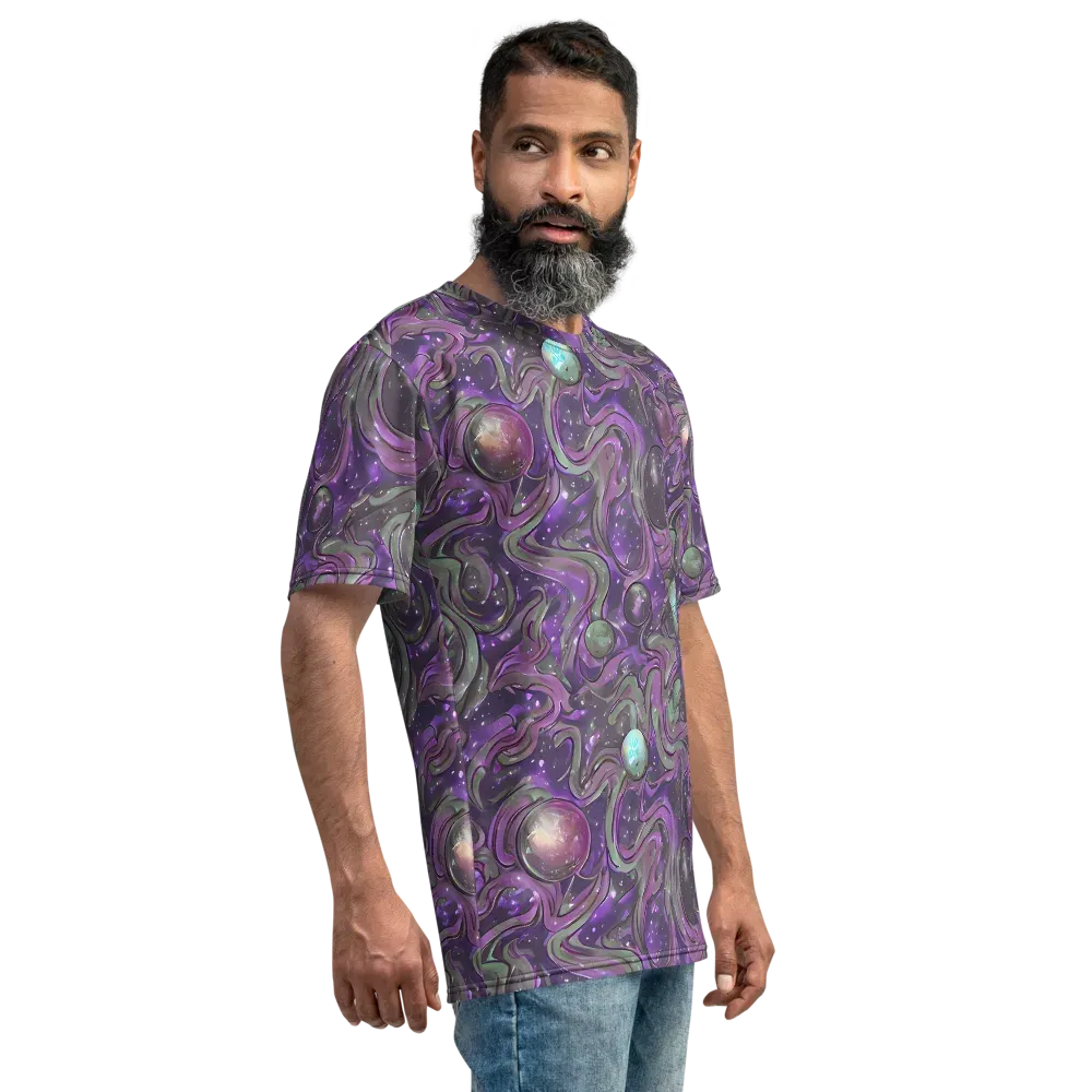 Amethyst Orbit on Men's Crew Neck T-Shirt — Right