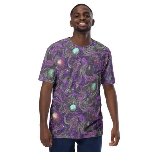 Amethyst Orbit on a Men's Crew Neck T-Shirt