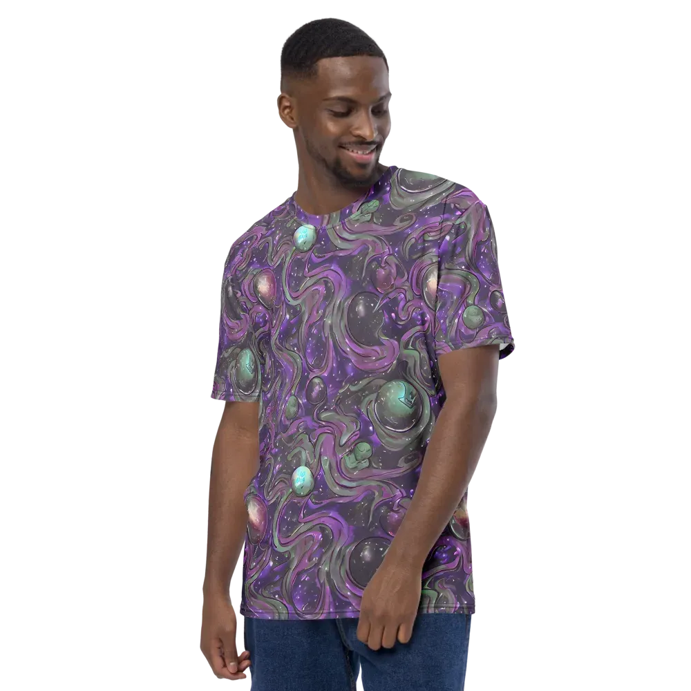 Amethyst Orbit on Men's Crew Neck T-Shirt — Left