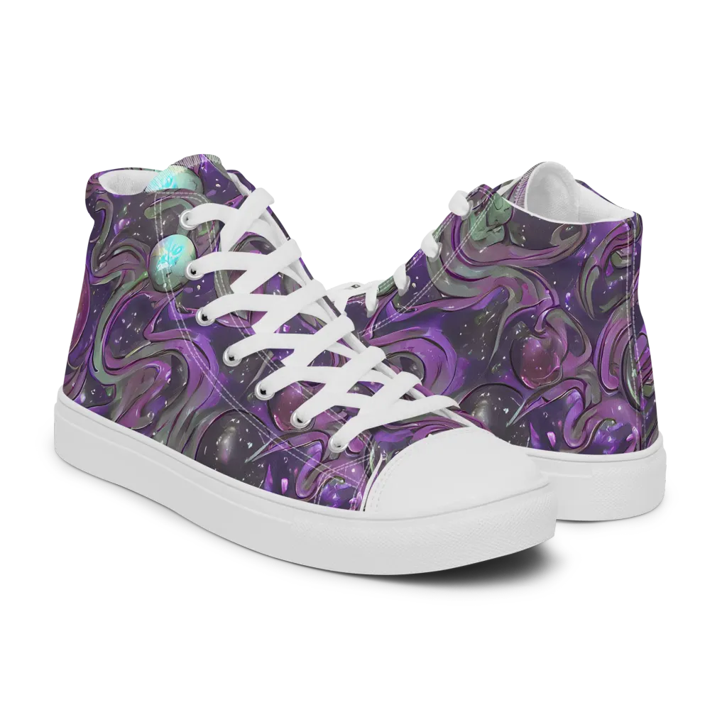 Amethyst Orbit on Men's High Top Canvas Shoes — Right