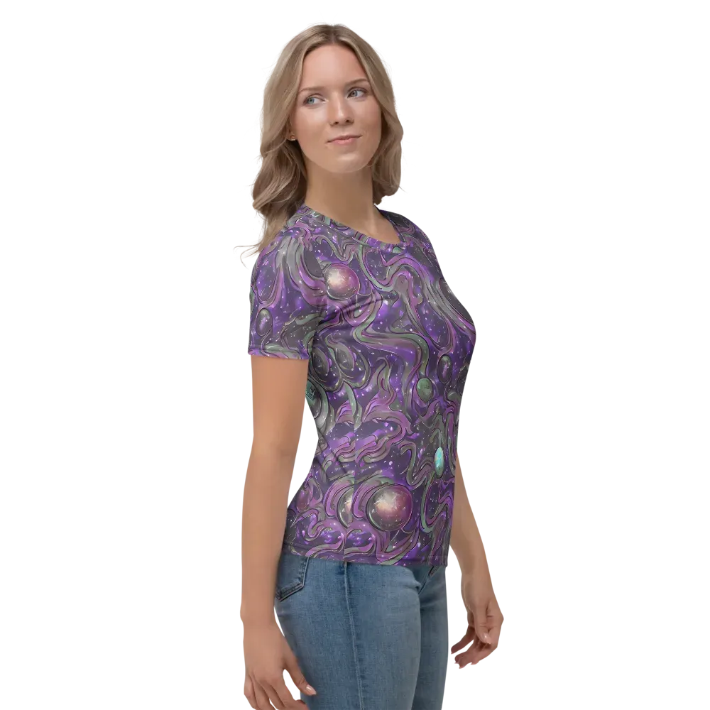 Amethyst Orbit on Women's Crew Neck T-Shirt — Right