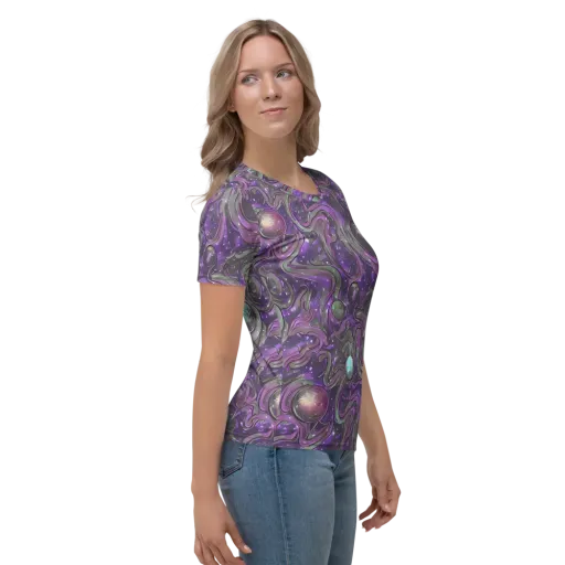 Amethyst Orbit on a Women's Crew Neck T-Shirt