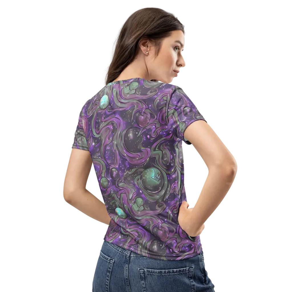 Amethyst Orbit on Women's Crew Neck T-Shirt — Back