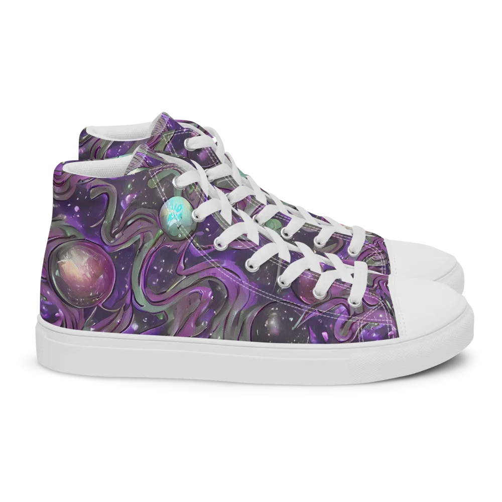 Amethyst Orbit on Women's High Top Canvas Shoes — Right