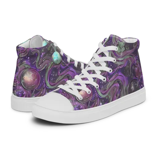 Amethyst Orbit on a Women's High Top Canvas Shoes