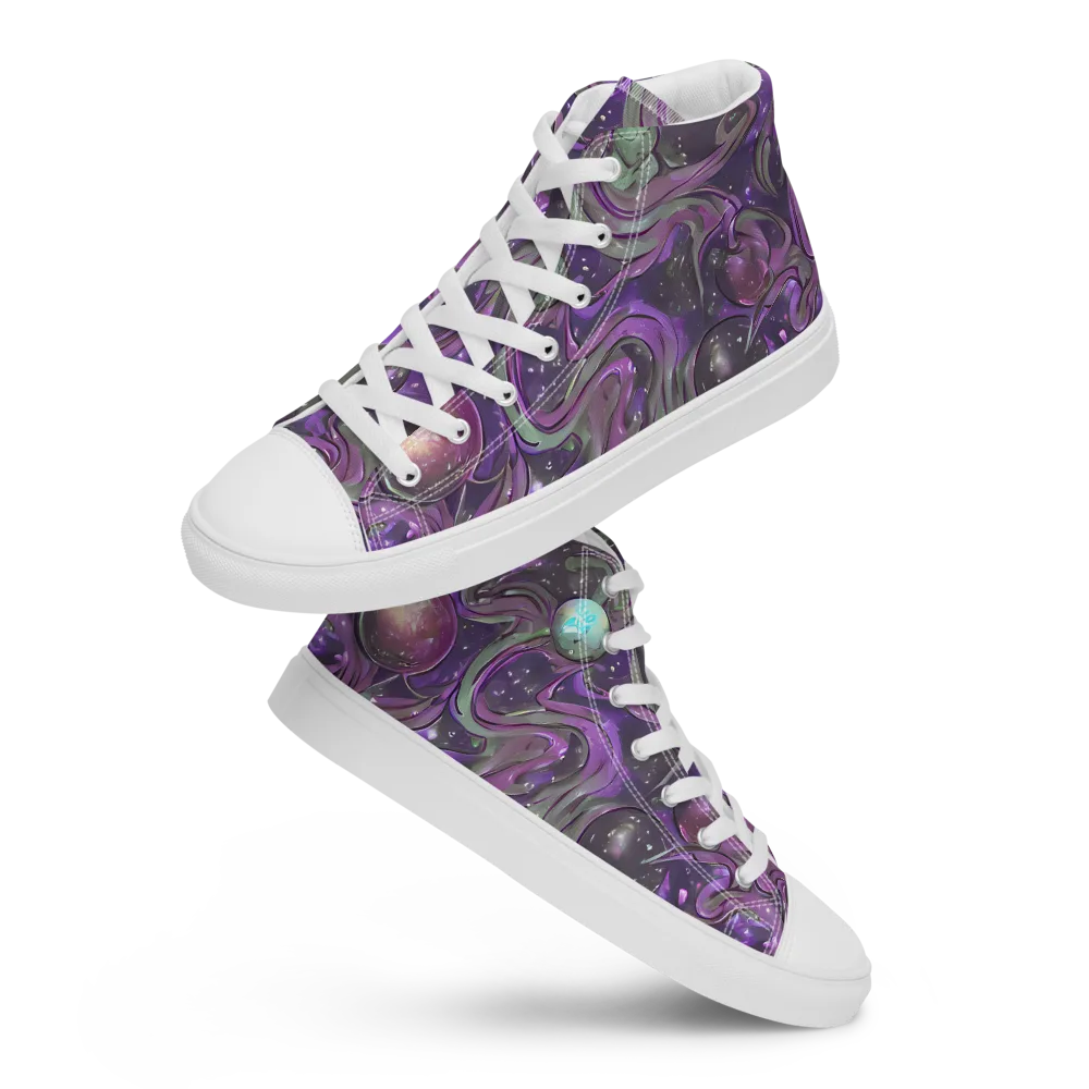 Amethyst Orbit on Women's High Top Canvas Shoes — Front