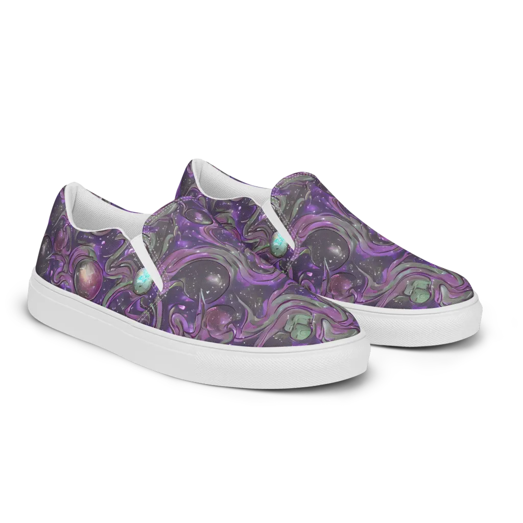Amethyst Orbit on Men's Slip-On Canvas Shoes — Right Front