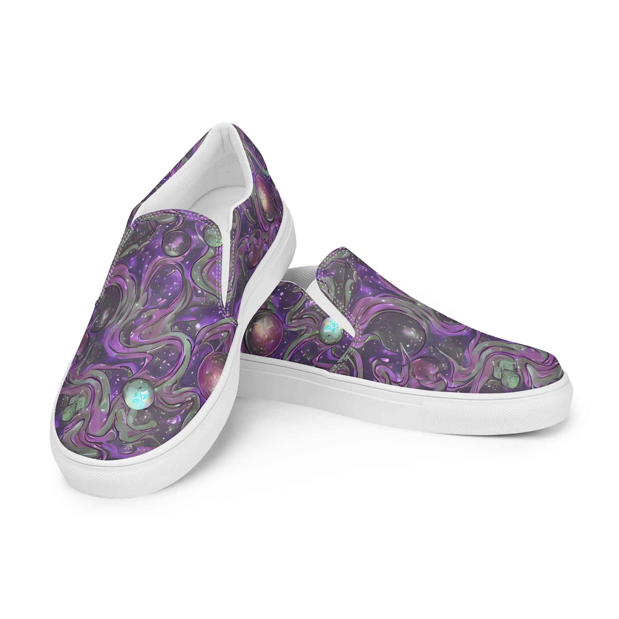 Amethyst Orbit on Men's Slip-On Canvas Shoes — Left Front