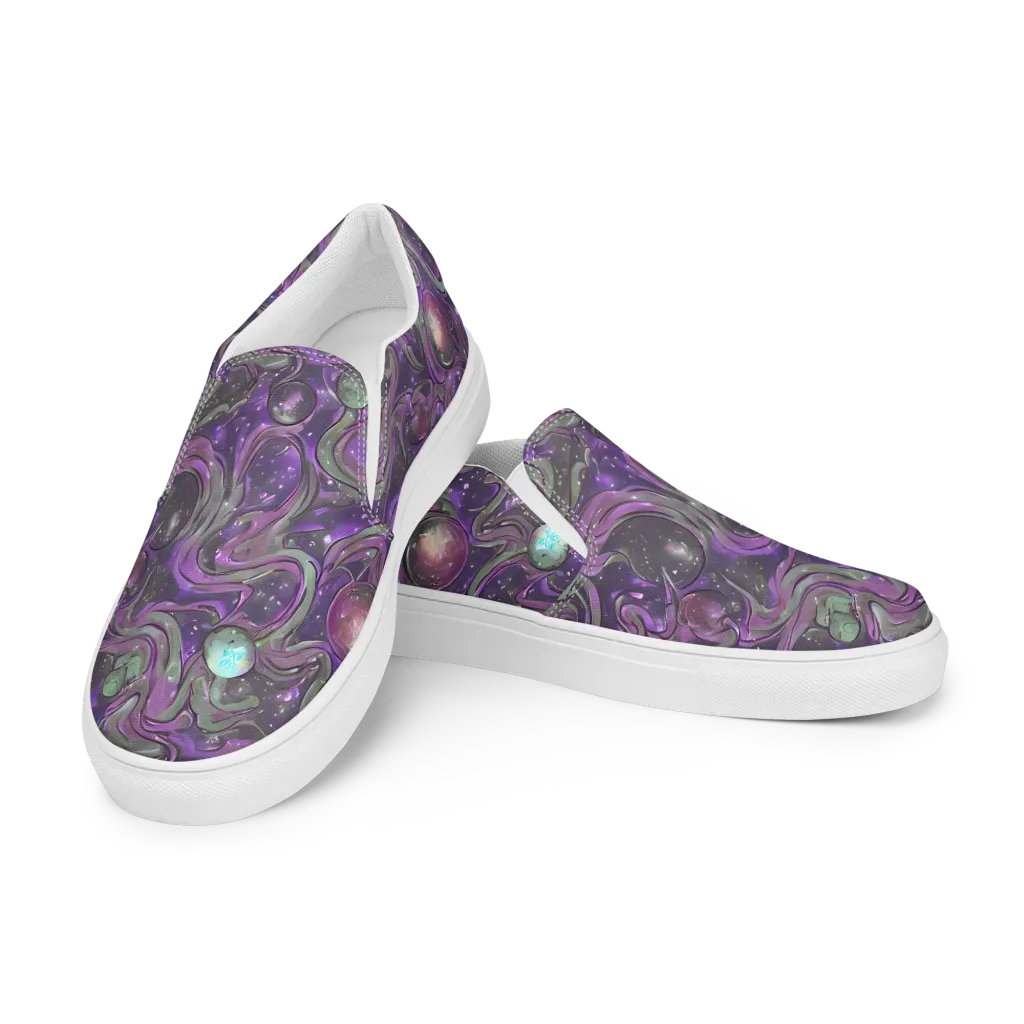 Amethyst Orbit on Men's Slip-On Canvas Shoes — Left Front