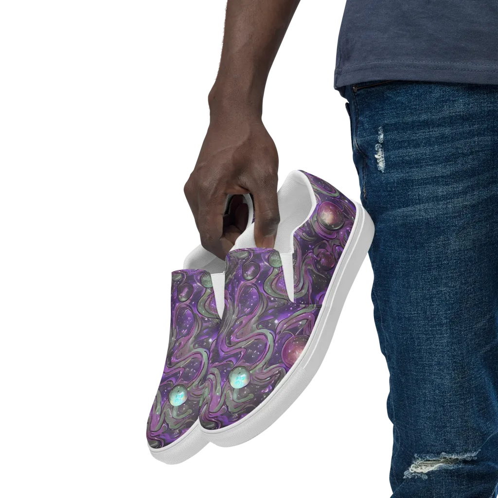 Amethyst Orbit on Men's Slip-On Canvas Shoes — Left Front