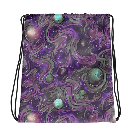 Amethyst Orbit on a Drawstring Bag