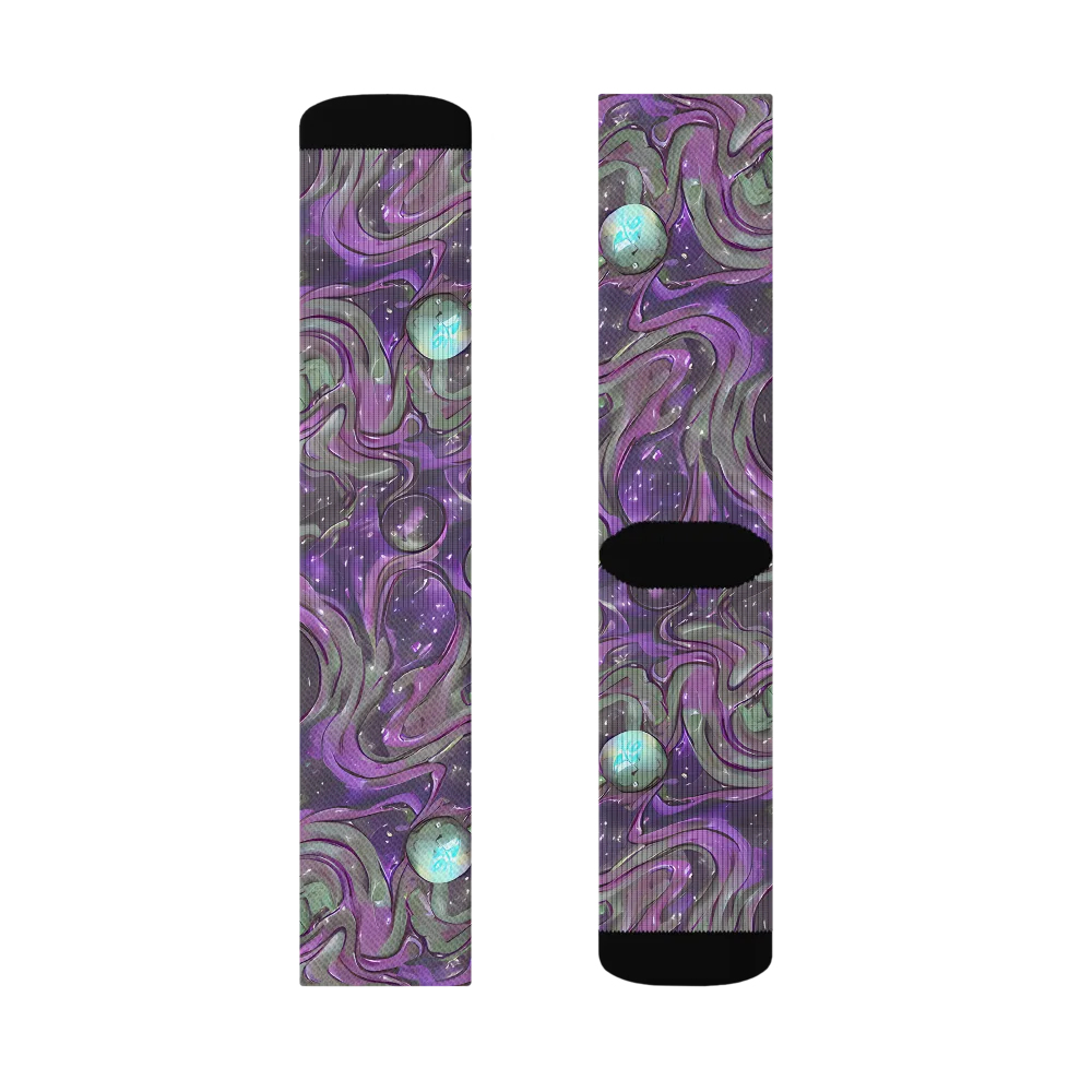 Amethyst Orbit on Socks — Left Sock