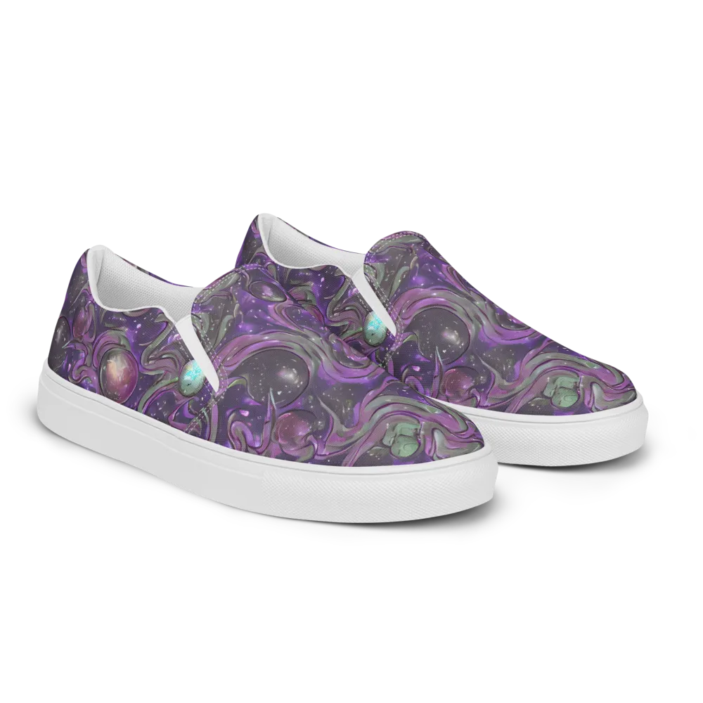Amethyst Orbit on Women's Slip-On Canvas Shoes — Right Front