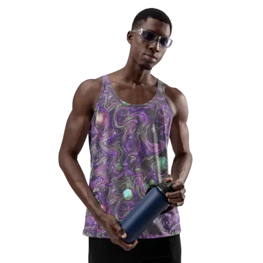 Amethyst Orbit on a Men's Tank Top
