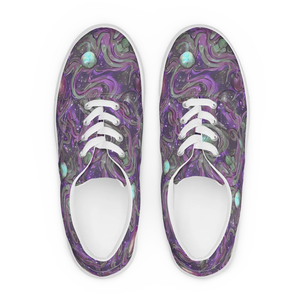 Amethyst Orbit on Men's Lace-Up Canvas Shoes — Front