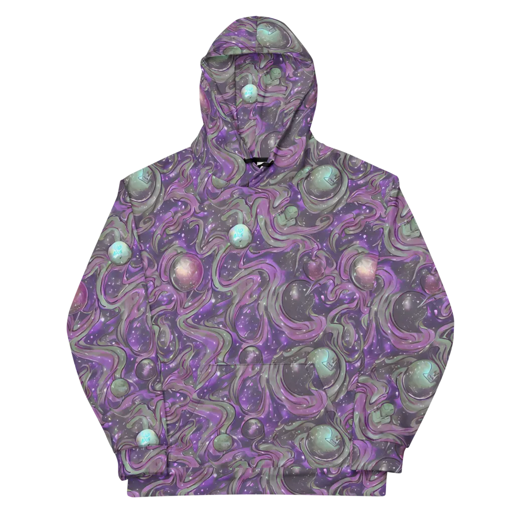 Amethyst Orbit on Cotton Hoodie — Front