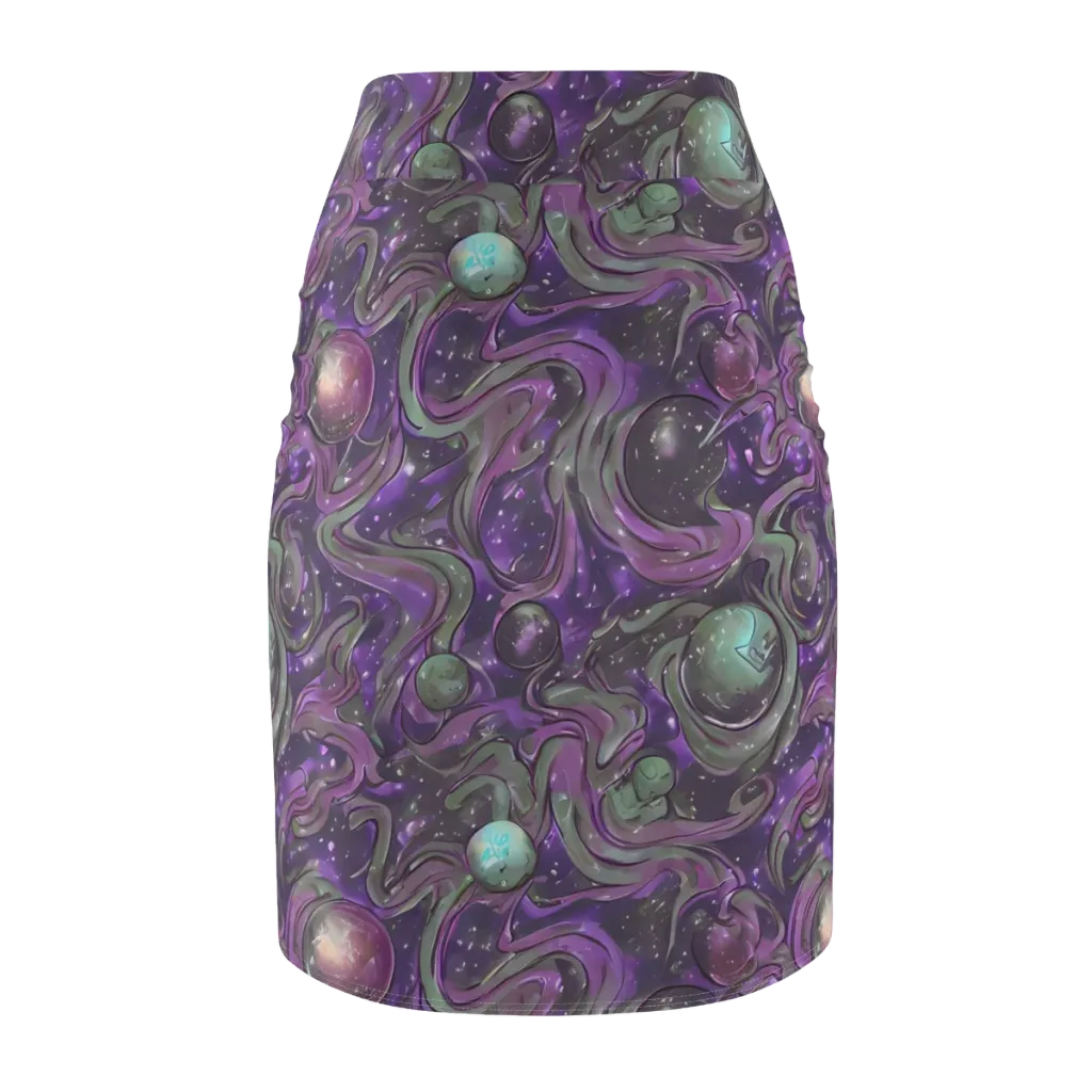 Amethyst Orbit on Pencil Skirt — Back
