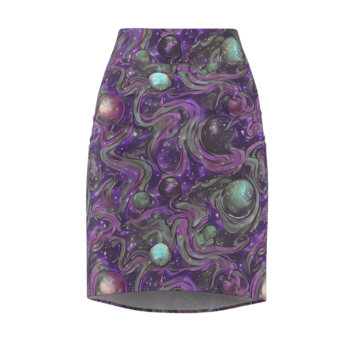 Amethyst Orbit on Pencil Skirt — Front