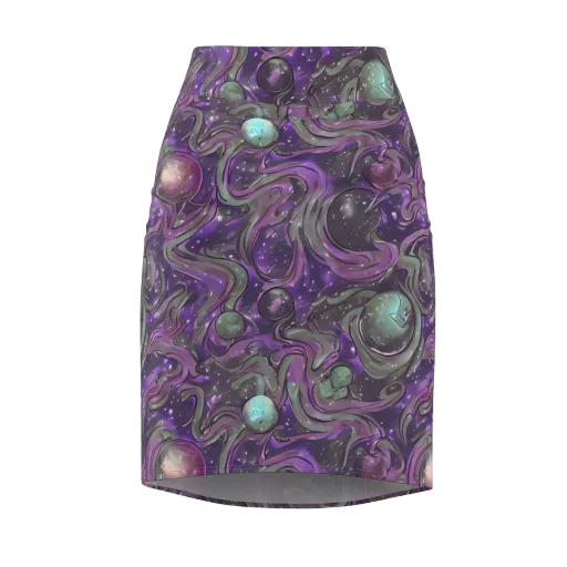 Amethyst Orbit on a Pencil Skirt