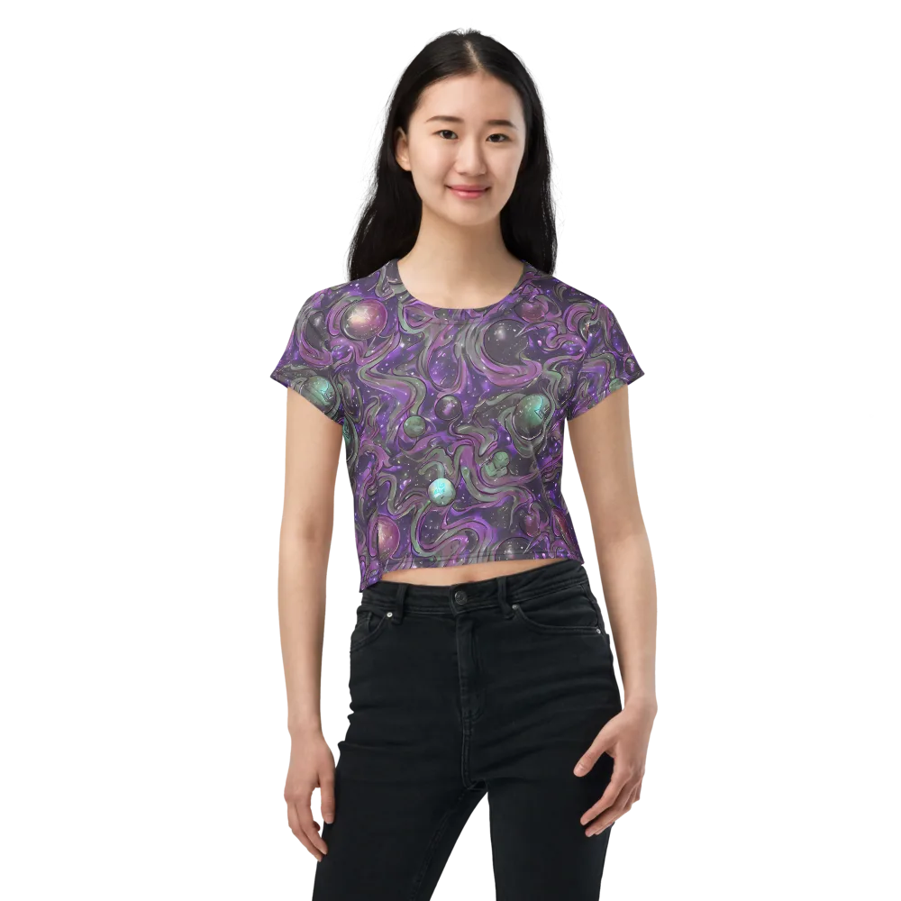 Amethyst Orbit on Crop Tee — Front