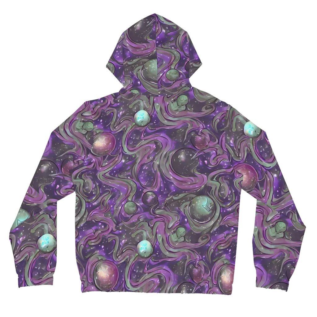 Amethyst Orbit on Women's Full-Zip Hoodie — Back