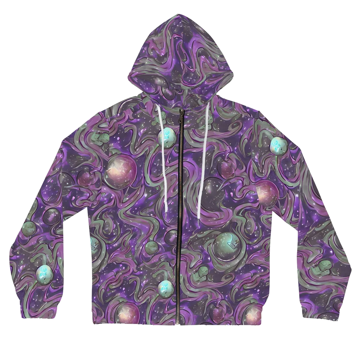 Amethyst Orbit on Women's Full-Zip Hoodie — Front