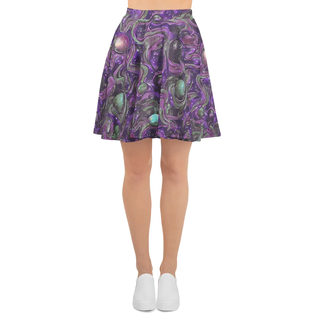 Amethyst Orbit on Skater Skirt — Front