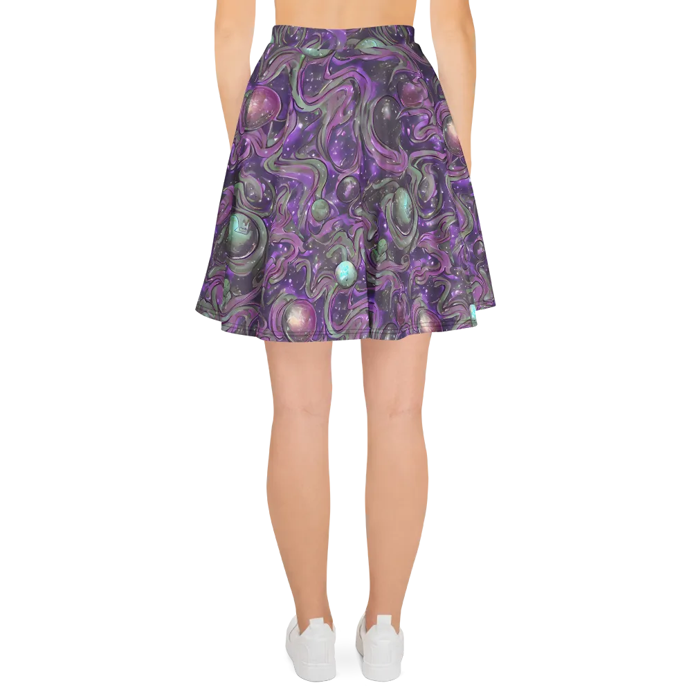 Amethyst Orbit on Skater Skirt — Back