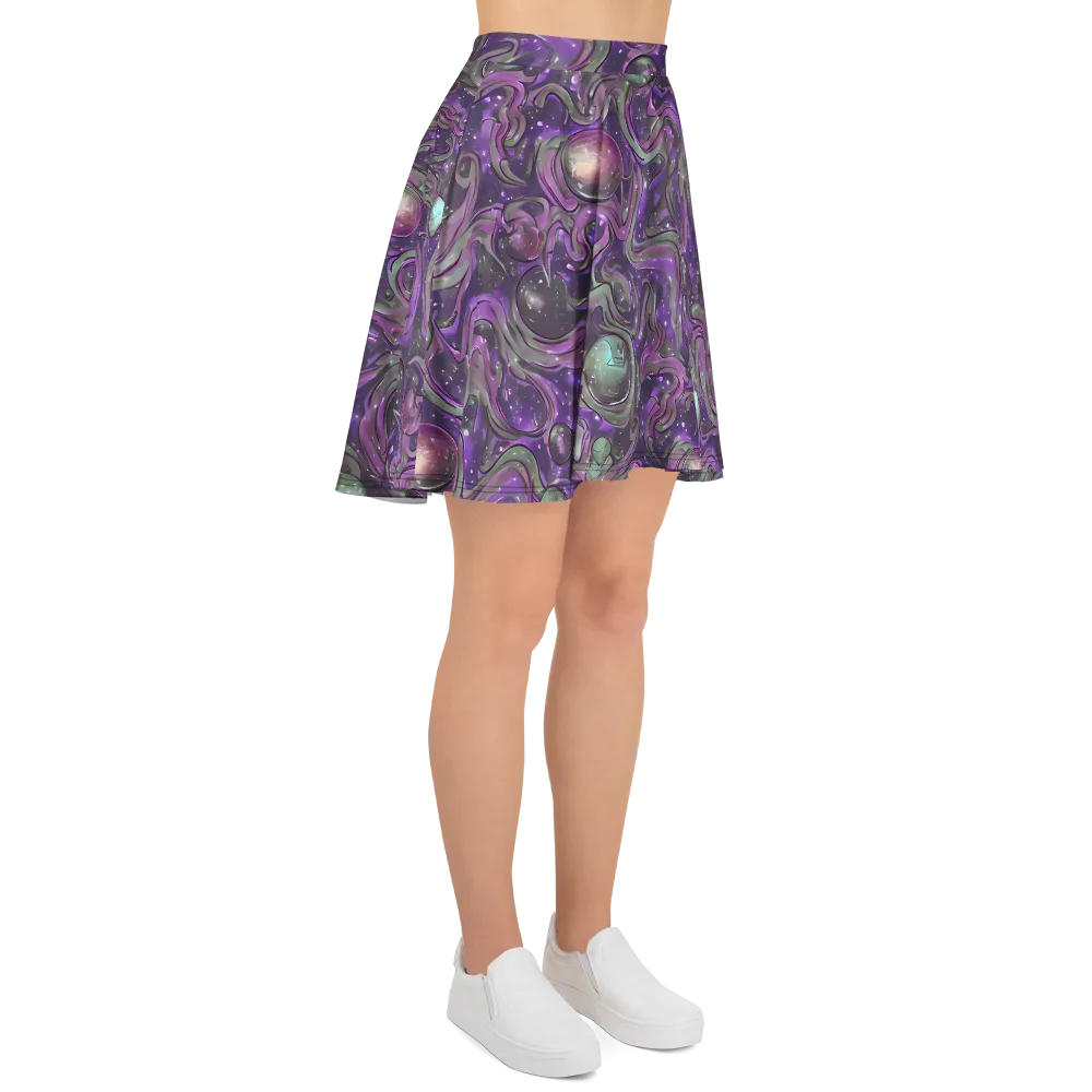 Amethyst Orbit on Skater Skirt — Right