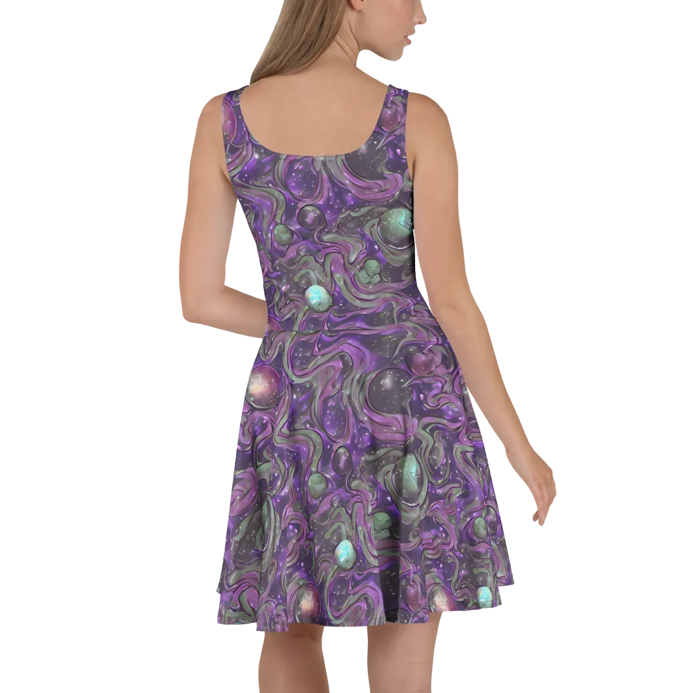 Amethyst Orbit on Skater Dress — Back