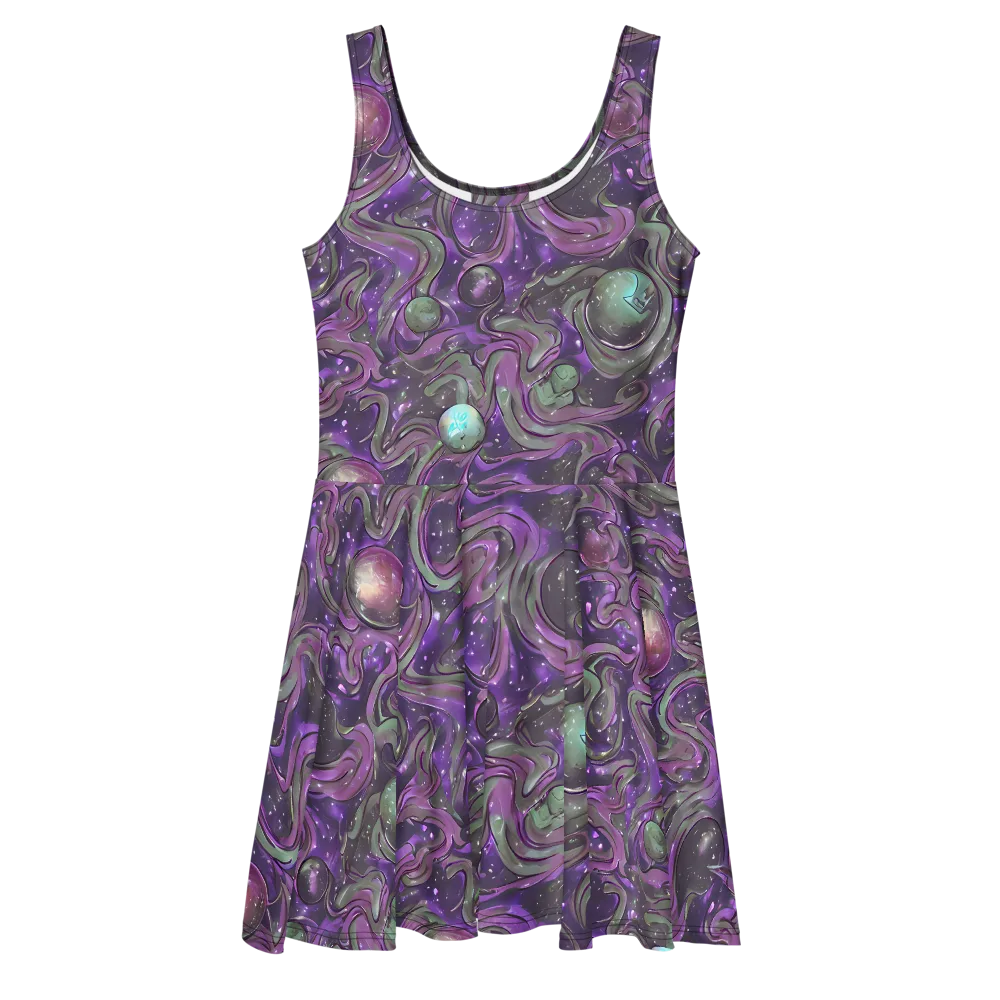 Amethyst Orbit on Skater Dress — Front