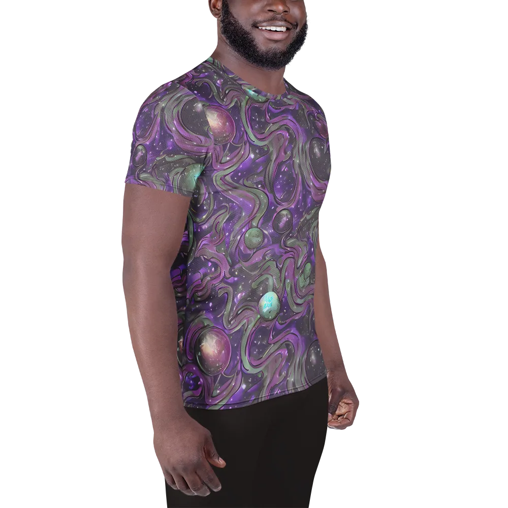Amethyst Orbit on Men's Athletic T-Shirt — Right