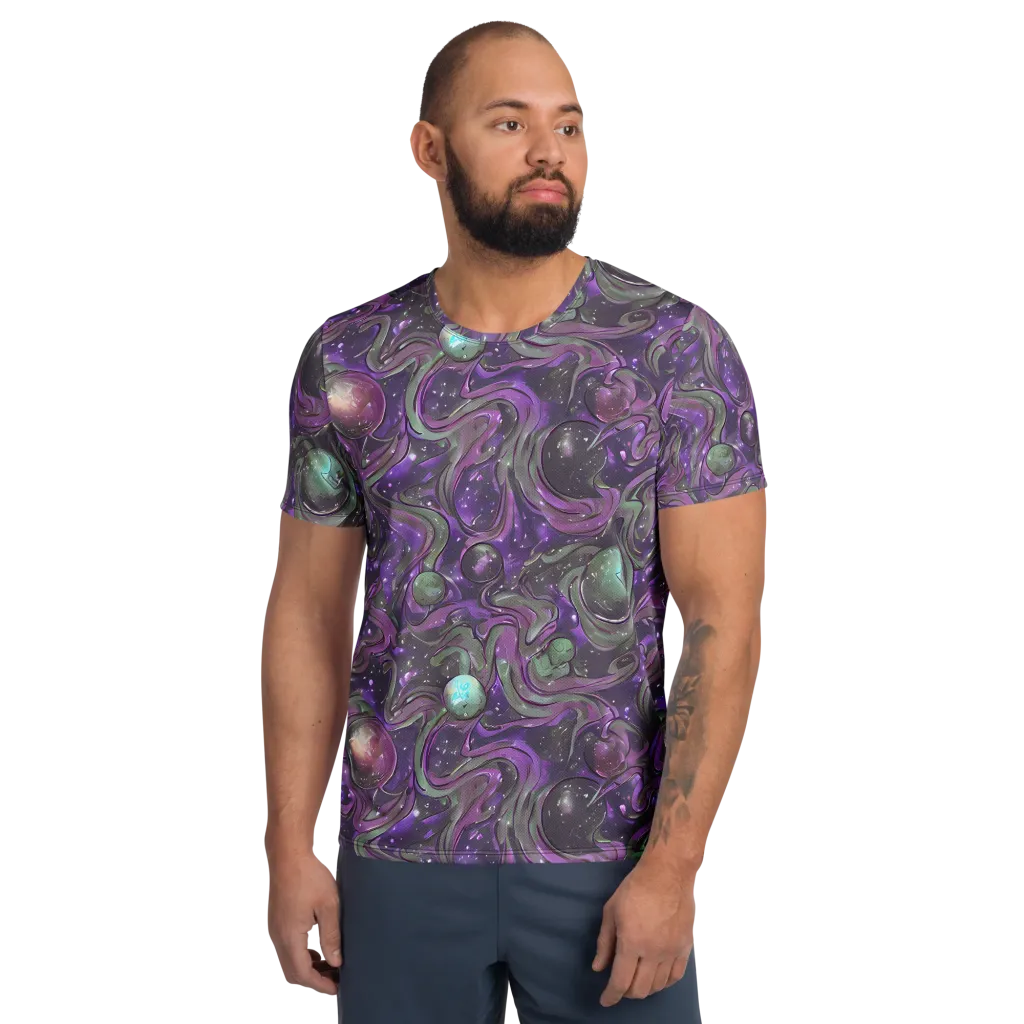 Amethyst Orbit on Men's Athletic T-Shirt — Front