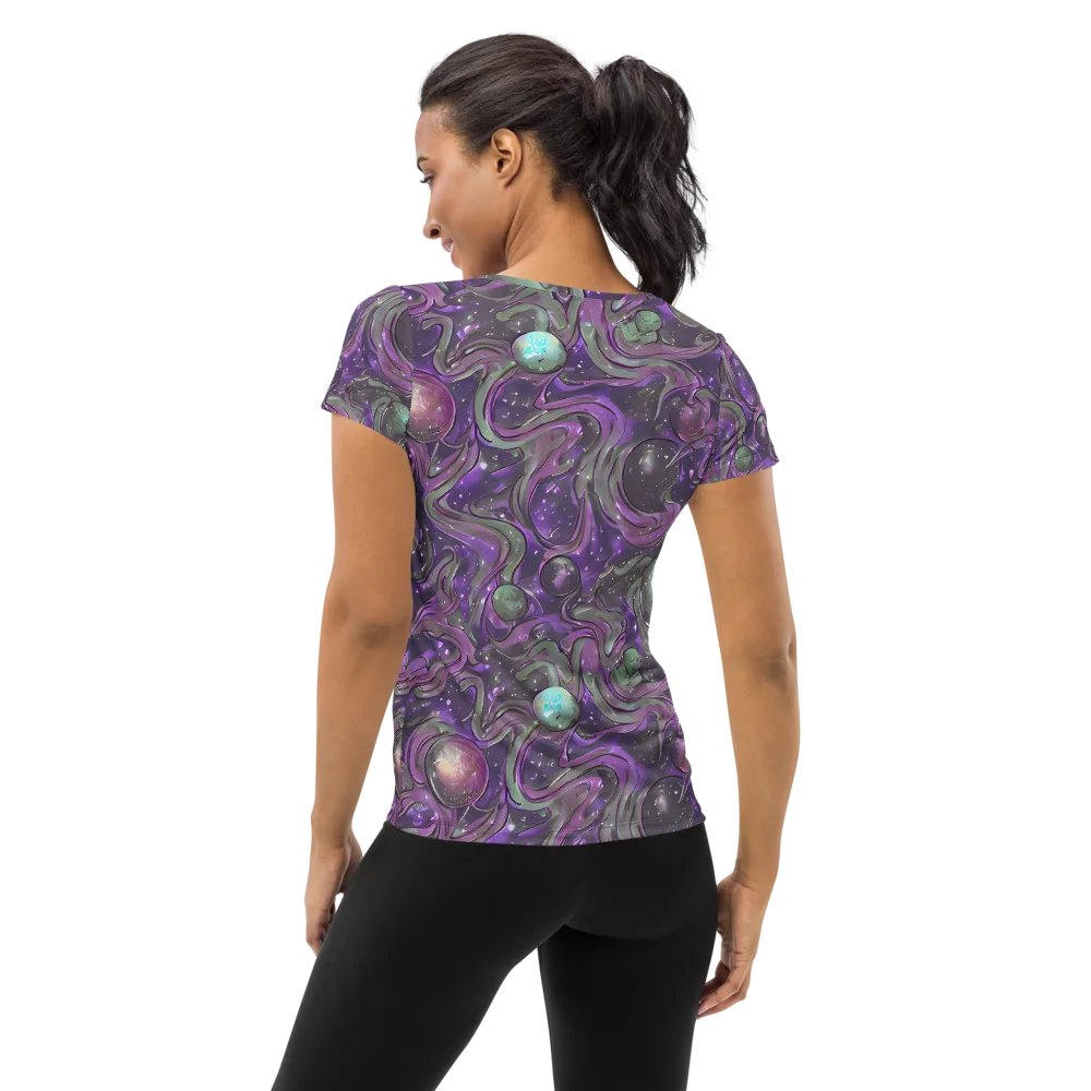 Amethyst Orbit on Women's Athletic T-Shirt — Back