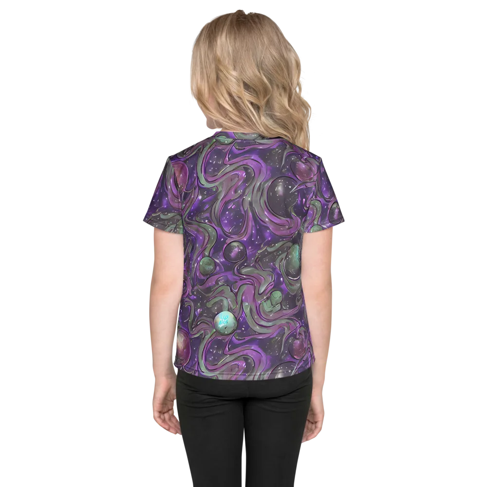 Amethyst Orbit on Kids Crew Neck T-Shirt — Back