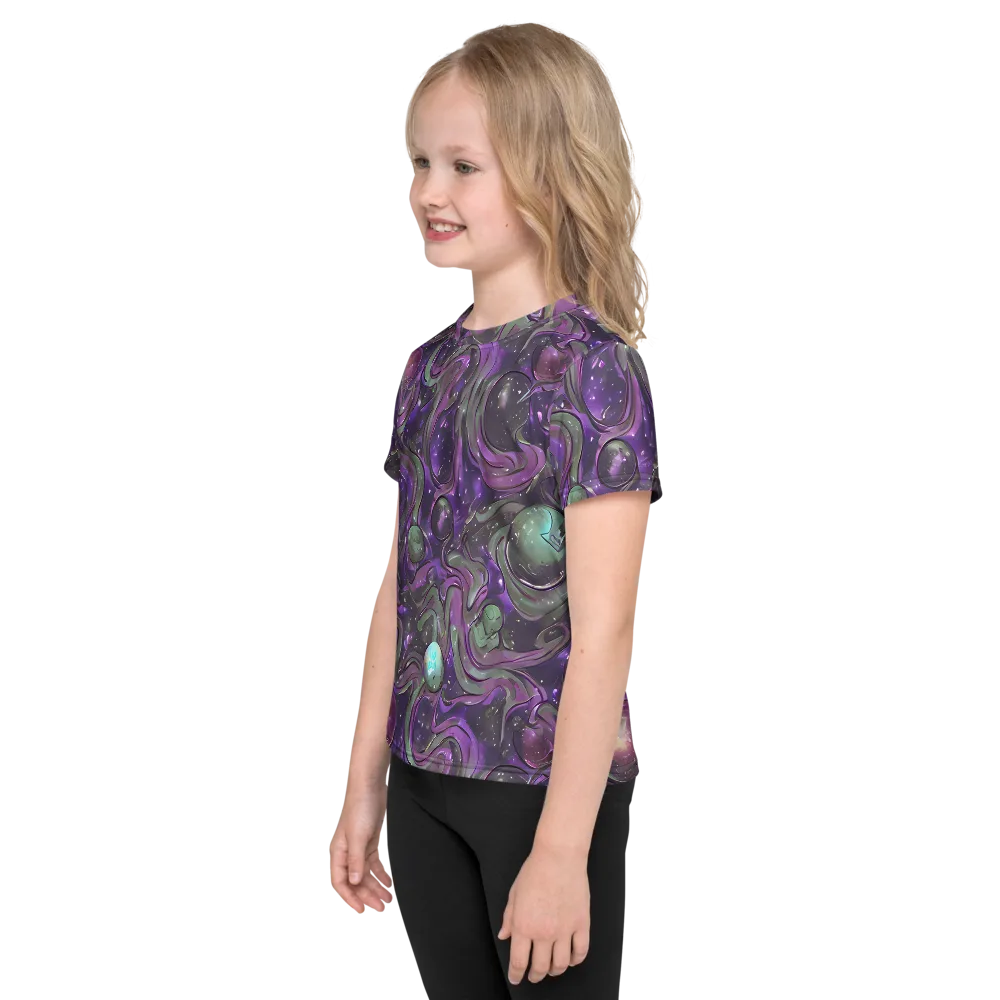 Amethyst Orbit on Kids Crew Neck T-Shirt — Left