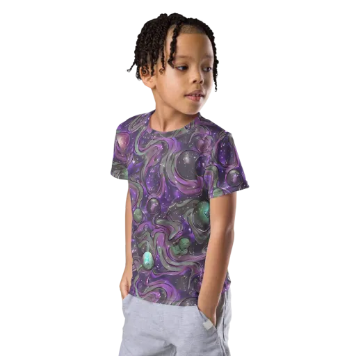 Amethyst Orbit on a Kids Crew Neck T-Shirt
