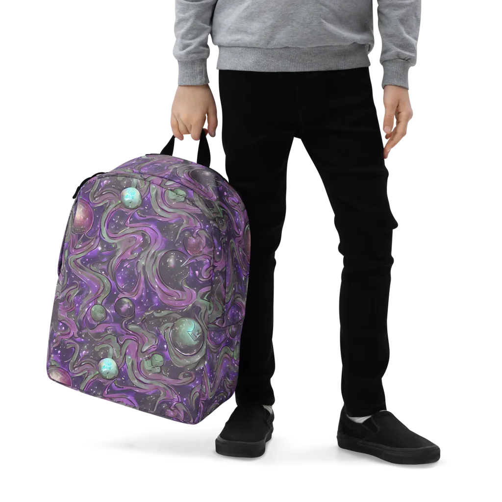 Amethyst Orbit on Minimalist Backpack — Zoomed-in