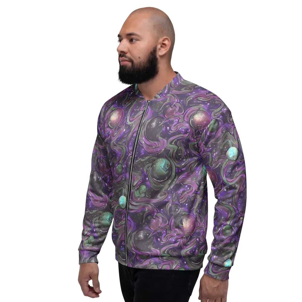 Amethyst Orbit on Bomber Jacket — Left