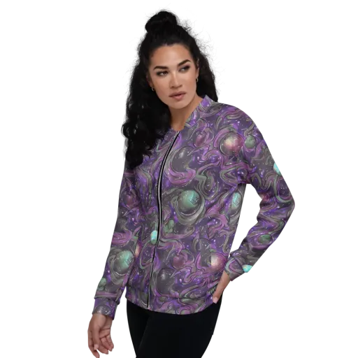 Amethyst Orbit on a Bomber Jacket