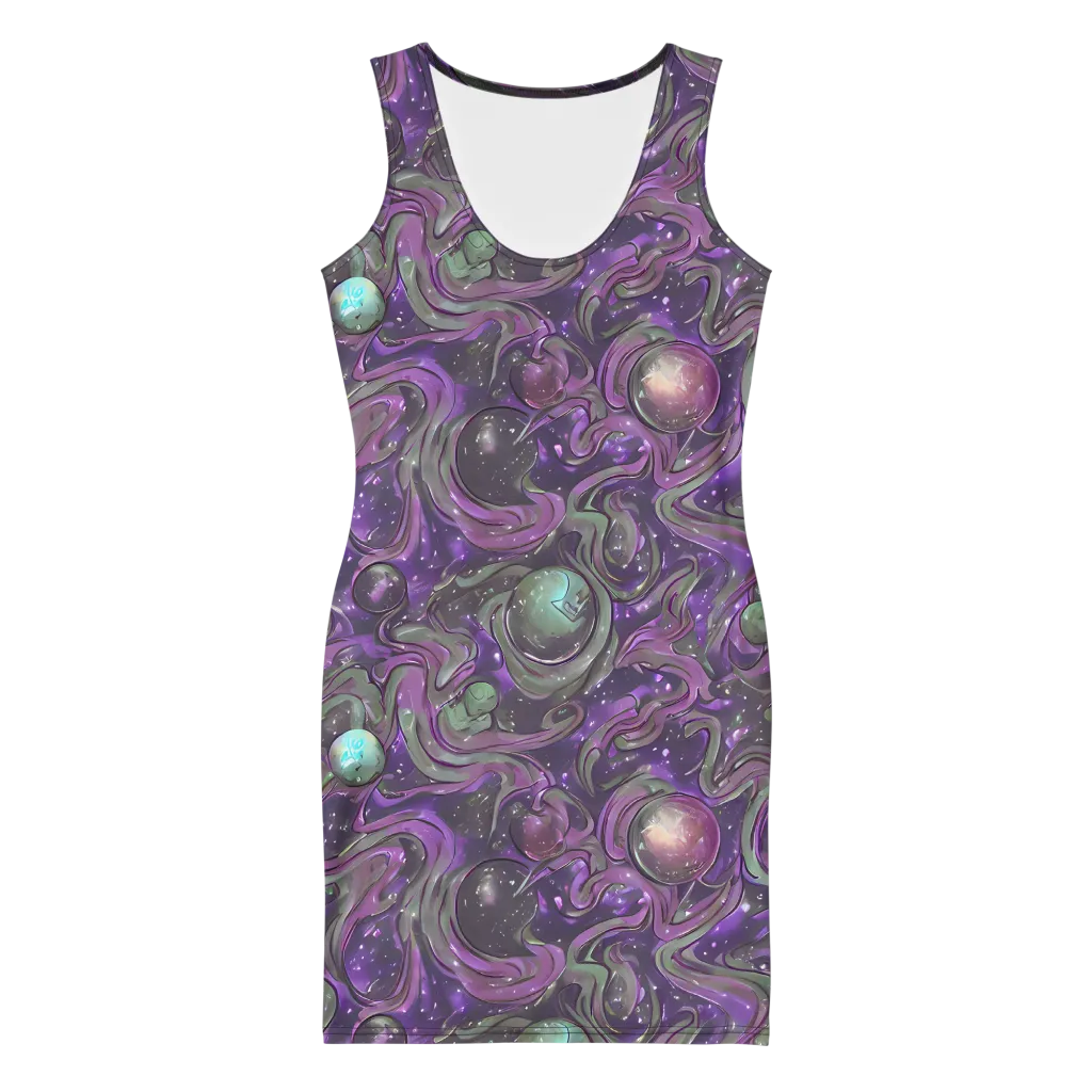 Amethyst Orbit on Bodycon Dress — Front