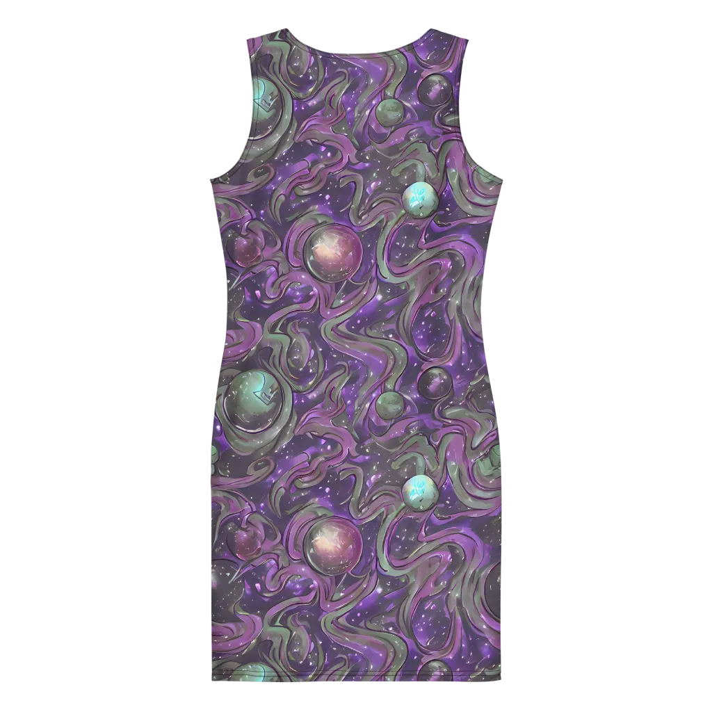 Amethyst Orbit on Bodycon Dress — Back