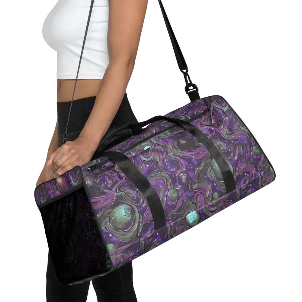 Amethyst Orbit on Duffle Bag — Front