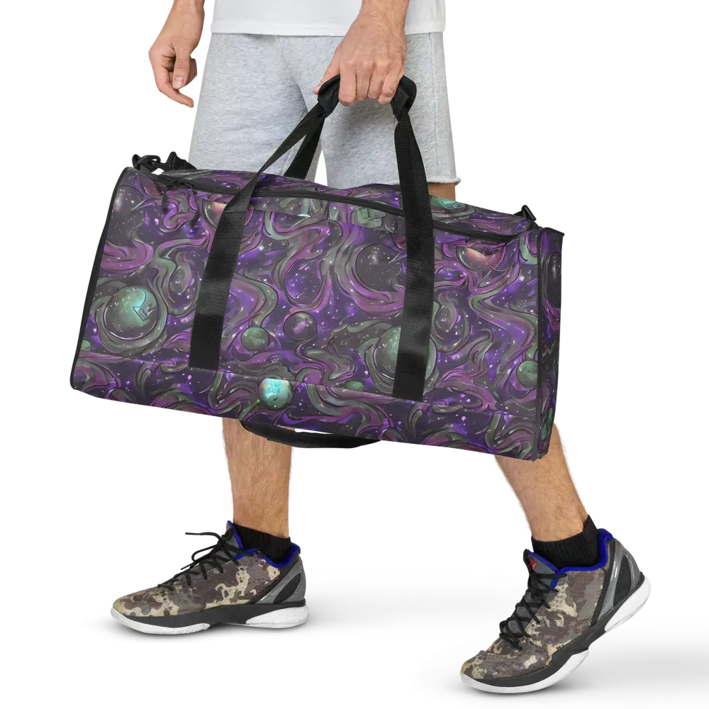 Amethyst Orbit on Duffle Bag — Front