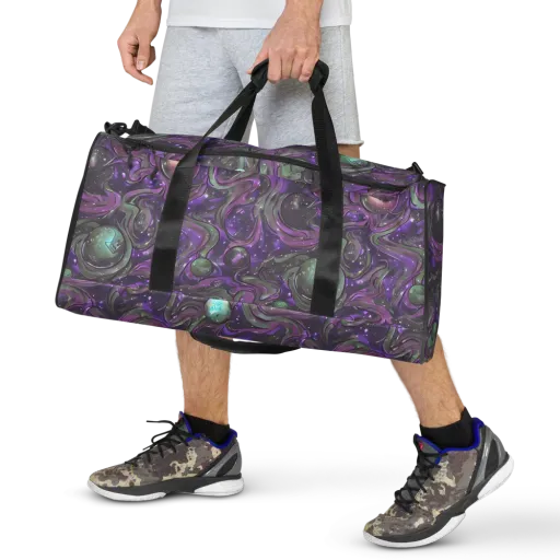 Amethyst Orbit on a Duffle Bag