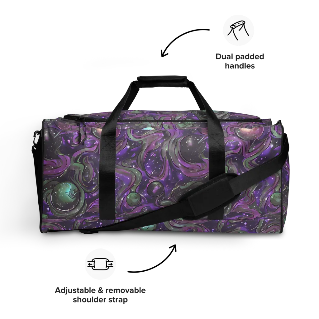 Amethyst Orbit on Duffle Bag — Front